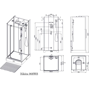 Душевая кабина Acquazzone Nikita 90SWS 90х95 с паром