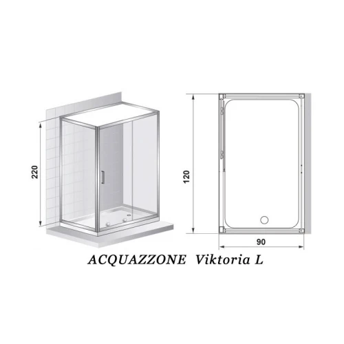 Душевая кабина Acquazzone Viktoria 120SL L 120х90 с паром