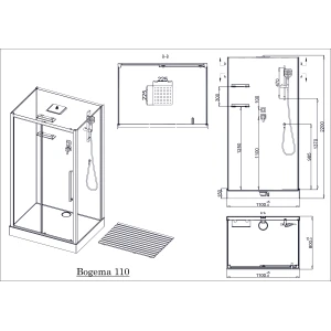 Душевая кабина Acquazzone Bogema 110 110х80