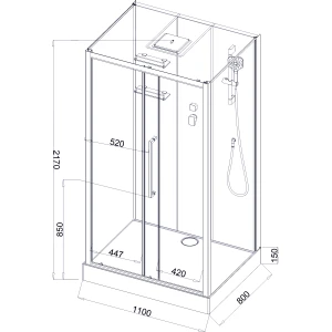 Душевая кабина Acquazzone Bogema 110 110х80