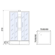 Душевая кабина МОНОМАХ Б/К 70/24 S МЗ 70х70