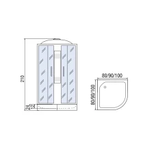 Душевая кабина МОНОМАХ 90/24 С МЗ 90х90