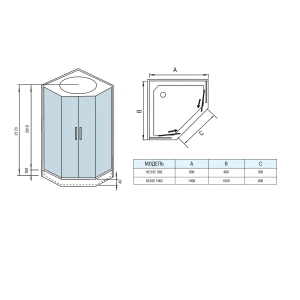 Душевая кабина Weltwasser WW500 Nesse 904 90х90