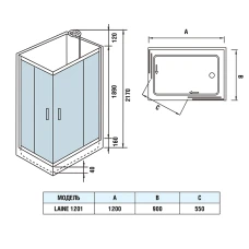 Душевая кабина Weltwasser WW500 Laine 1201 120х90