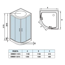 Душевая кабина Weltwasser WW500 Emmer 12015 120х120