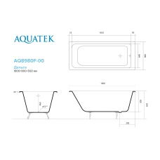 Чугунная ванна Акватек Гамма 180х80 ножки и ручки в комплекте