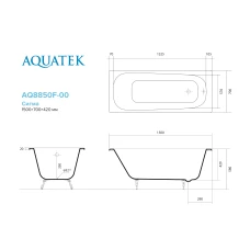 Чугунная ванна Акватек Сигма 150х70 ножки в комплекте