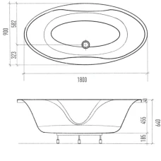 Акриловая ванна Eurolux Taho 180x90