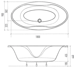 Акриловая ванна Eurolux Taho 180x90