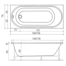 Акриловая ванна Eurolux Oberony 150х75
