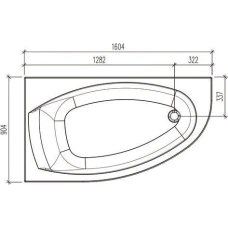 Акриловая ванна Eurolux Bergami 160x90 L