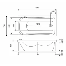 Акриловая ванна Eurolux Akra 160х70