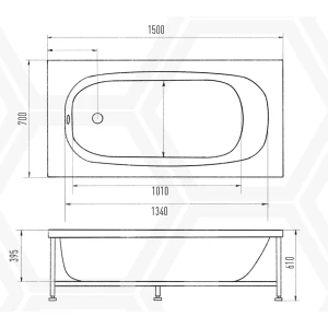 Акриловая ванна Eurolux Lait 150х70