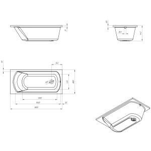 Акриловая ванна Eurolux Miamika 180х80
