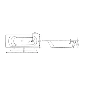 Акриловая ванна Eurolux Miamika MS 180х70 (подрезка до 9 см)