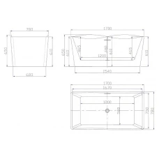Акриловая ванна Esbano Granada 170x78