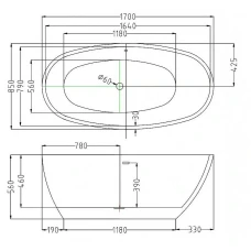 Акриловая ванна Esbano Sophia 170х85