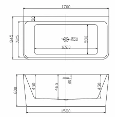 Акриловая ванна Esbano Paris 22 170x85