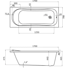 Акриловая ванна Santek Тенерифе 170х70 1WH302207