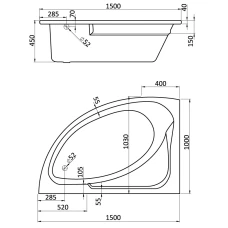 Акриловая ванна Santek Гоа 150х100 L 1WH112033