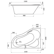 Акриловая ванна Santek Ибица 150х100 L 1WH112034