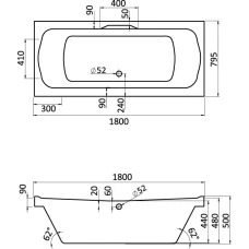 Акриловая ванна Santek Корсика 180х80 1WH111981