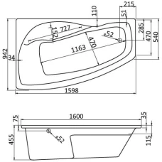 Акриловая ванна Santek Майорка XL 160х95 L 1WH111991