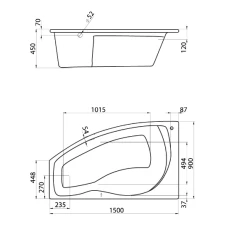 Акриловая ванна Santek Майорка 150х90 L 1WH111984