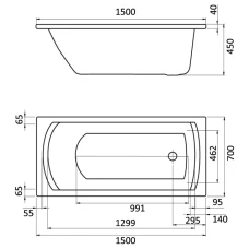 Акриловая ванна Santek Монако 150х70 1WH111976