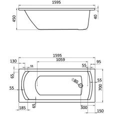 Акриловая ванна Santek Монако 160х70 1WH111977