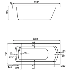 Акриловая ванна Santek Монако XL 170х75 1WH111980