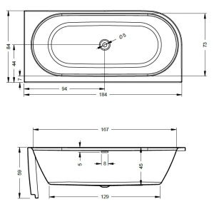 Акриловая ванна RIHO Desire 184x84 L B088001005