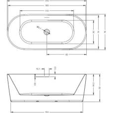 Акриловая ванна RIHO Modesty 170x76 B090001005