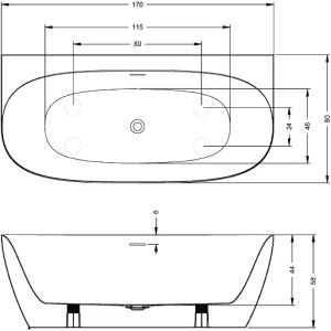 Акриловая ванна RIHO Omega B2W 170x80 B094001005
