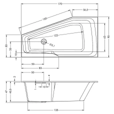 Акриловая ванна RIHO Rething Space 170x90 R B113001005