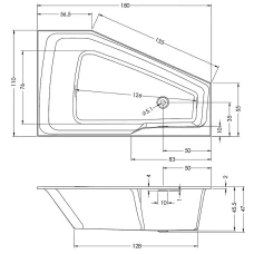 Акриловая ванна RIHO Rething Space 180x110 L B116001005