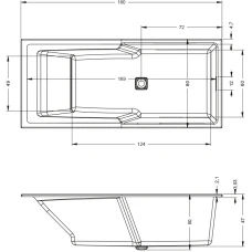 Акриловая ванна RIHO Still Shower 180х80 B103001005