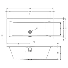 Акриловая ванна RIHO Rething Cubic 160x70 B104001005