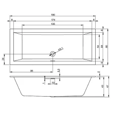 Акриловая ванна RIHO Rething Cubic 190x80 B108001005