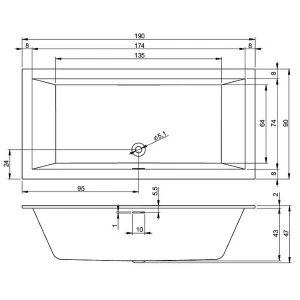 Акриловая ванна RIHO Rething Cubic 190x90 B109001005
