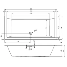 Акриловая ванна RIHO Rething Cubic 200x90 B110001005