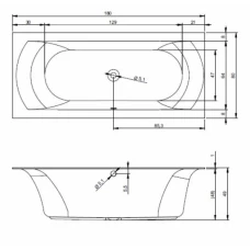 Акриловая ванна RIHO Linares Velvet 180x80 без гидромассажа B142001105, матовая