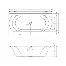 Акриловая ванна RIHO Linares 200x90 без гидромассажа B144001005