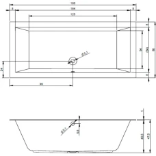 Акриловая ванна RIHO Lugo 180x80 B133001005, с тонким бортом