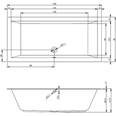 Акриловая ванна RIHO Lugo 190x90 B136001005, с тонким бортом