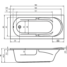 Акриловая ванна RIHO Future 180x80 без гидромассажа B074001005