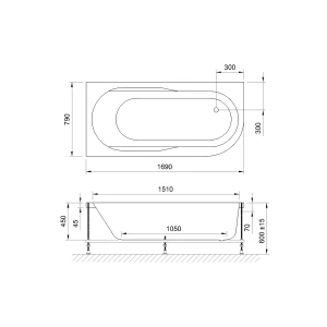 Акриловая ванна Royal Bath Azur 170x80 L