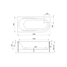Акриловая ванна Royal Bath Azur 140x80 L