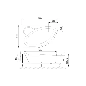 Акриловая ванна Royal Bath Alpine 150x100 L