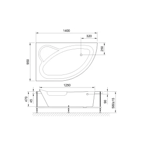 Акриловая ванна Royal Bath Alpine 140x95 L